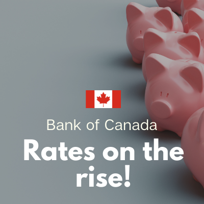 Bank of Canada raises the policy rate by 25 basis points to 2.25%